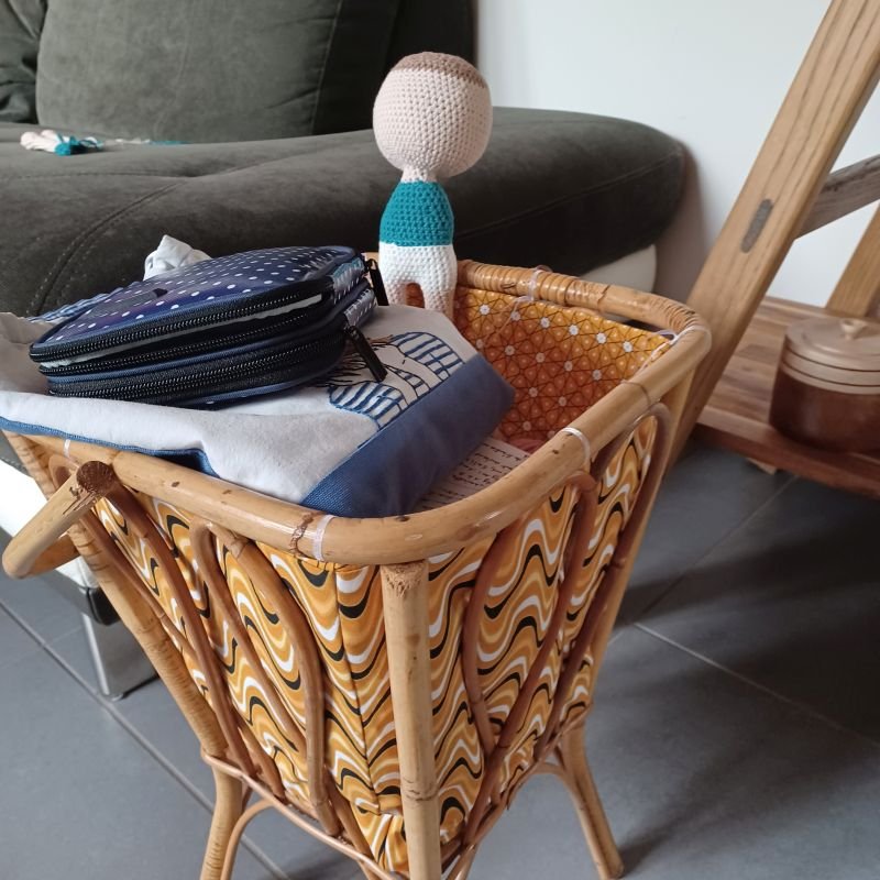 vacances créatives: panier à ouvrage relooké