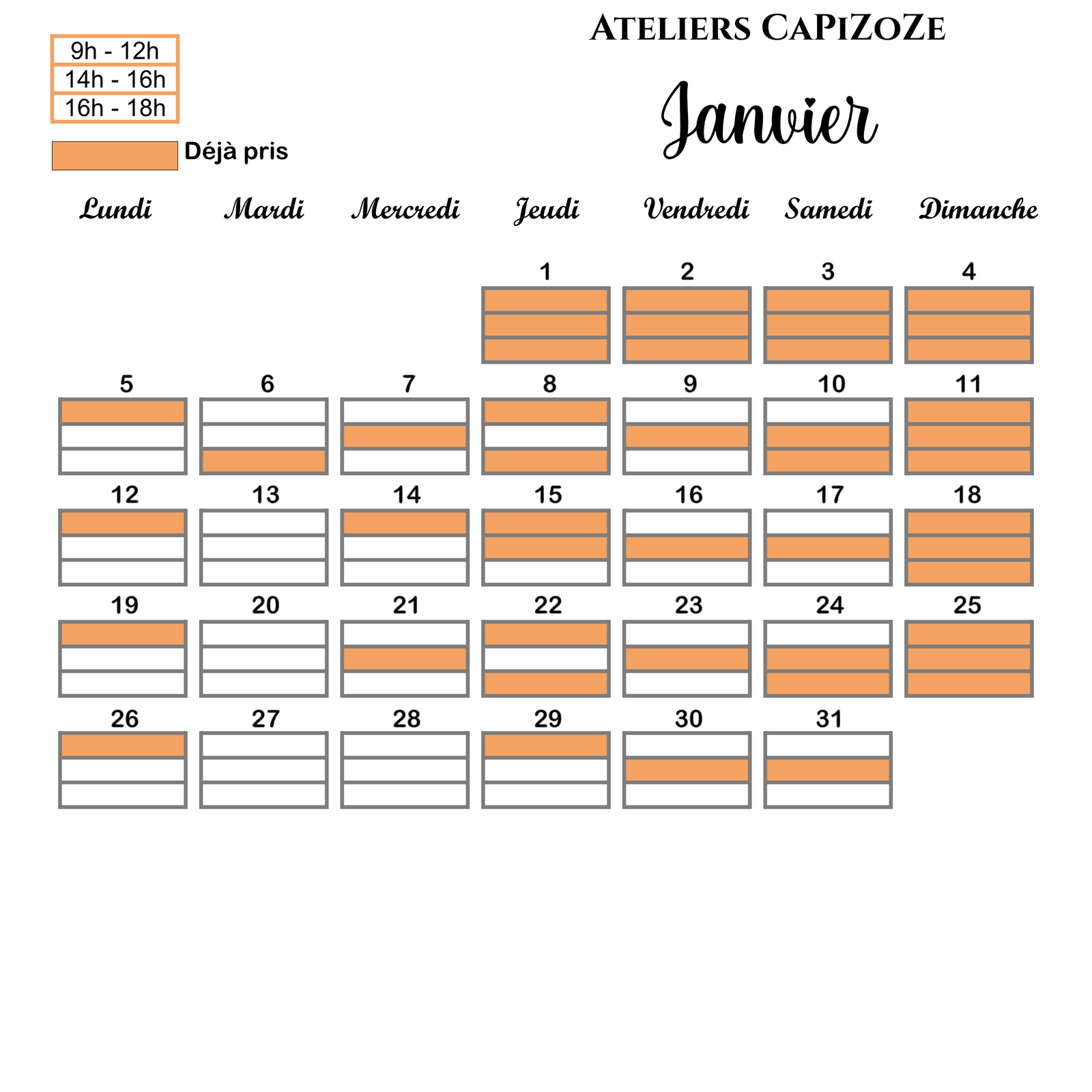 cours de couture et crochet planning janvier