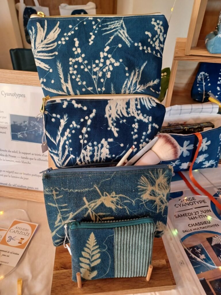 trousses cyanotype textile